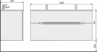 Тумба под раковину Jorno Modul Mоl.01.122/P/W 120 см белый глянец